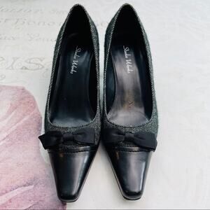 Studio Works Vintage Herringbone Black White Bow 6M